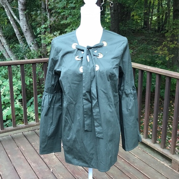 MICHAEL Michael Kors Tops - NWT! Michael Michael Kors Large lace up olive top